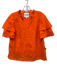Alden Adair Size XL Orange Cotton Botanical Eyelet Tiered Short Sleeve Top Orange / XL