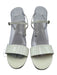 Stuart Weitzman Shoe Size 8.5 Cream White Leather Upper Patent Round Toe Sandals Cream White / 8.5