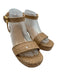 Larroude Shoe Size 8.5 Beige Raffia Woven Ankle Buckle Platform Sandals Beige / 8.5