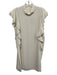 Kate Spade Size 12 White Polyester Ruffle Cap Sleeve High Neck Below Knee Dress White / 12