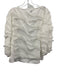 Joie Size L White Polyester Fringe Long Sleeve Wide Neck Top White / L