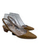 Manolo Blahnik Shoe Size 38.5 Tan Brown Leather Stacked Heel Slingback Pumps Tan Brown / 38.5