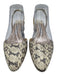 Manolo Blahnik Shoe Size 38.5 Cream & Gray Snakeskin Stacked Heel Pumps Cream & Gray / 38.5