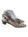Manolo Blahnik Shoe Size 38.5 Cream & Gray Snakeskin Stacked Heel Pumps Cream & Gray / 38.5