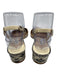 Manolo Blahnik Shoe Size 38.5 Cream & Gray Snakeskin Stacked Heel Pumps Cream & Gray / 38.5