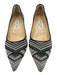 Jimmy Choo Shoe Size 38.5 Black & White Woven Textile Pointed Tassle Pumps Black & White / 38.5
