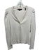 Veronica Beard Size M Beige Pima Cotton Rib Knit Button Detail V Neck Henley Top Beige / M