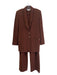 St John Collection Size 10 Rust & Brown Print Knit Gold Buttons Pants Set Rust & Brown Print / 10