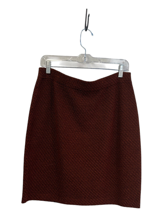 St John Collection Size 10 Rust & Brown Print Knit Elastic Waist Skirt Rust & Brown Print / 10