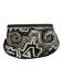 Lauren Alexandra Black & Silver Beaded Flap Closure Coin Pouch Abstract Bag Black & Silver / S