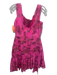 Shoshanna Midnight Size 0 Pink & Gold Viscose Blend Metallic Thread Floral Dress Pink & Gold / 0
