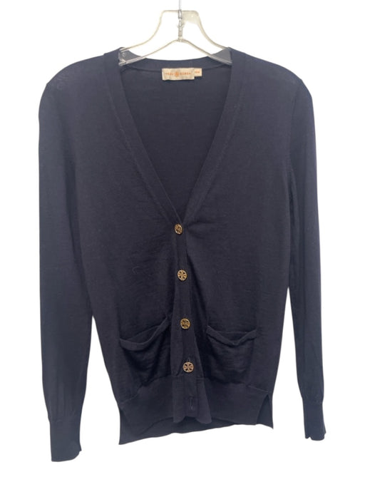 Tory Burch Size XS Navy Blue logo buttons V Neck Cardigan Navy Blue / XS