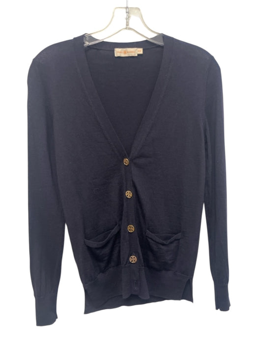 Tory Burch Size XS Navy Blue logo buttons V Neck Cardigan Navy Blue / XS