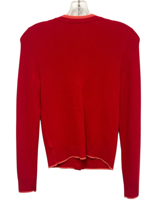 Anthropologie Size XS Red Rayon Blend Ribbed Knit mismatched buttons Cardigan Red / XS