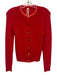 Anthropologie Size XS Red Rayon Blend Ribbed Knit mismatched buttons Cardigan Red / XS