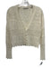 ALLSAINTS Size XS Cream Mohair Blend Open Knit Scalloped Edge V Neck Cardigan Cream / XS