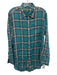 Sid Mashburn Size L Green & Multi Linen Plaid Button Down Long Sleeve Shirt Green & Multi / L