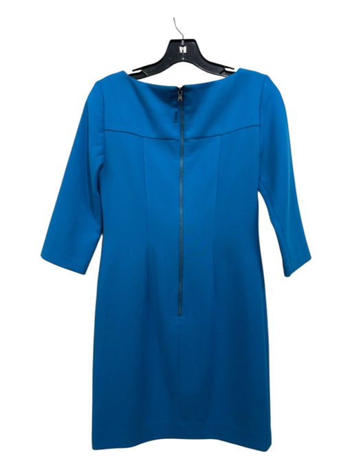 Shoshanna Size 4 Black & Blue Polyester Blend Colorblock Back Zip Sheath Dress Black & Blue / 4