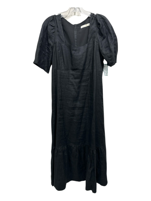Marie Oliver Size 6 Black Linen Empire Waist Maxi Dress Black / 6