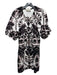 Marie Oliver Size XS Black, Beige, Purple Linen Block Printed Leaves Dress Black, Beige, Purple / XS