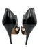 Stuart Weitzman Shoe Size 9.5 Black Leather Upper Elastic Band Peep Toe Sandals Black / 9.5