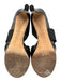 Stuart Weitzman Shoe Size 9.5 Black Leather Upper Elastic Band Peep Toe Sandals Black / 9.5