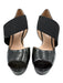 Stuart Weitzman Shoe Size 9.5 Black Leather Upper Elastic Band Peep Toe Sandals Black / 9.5