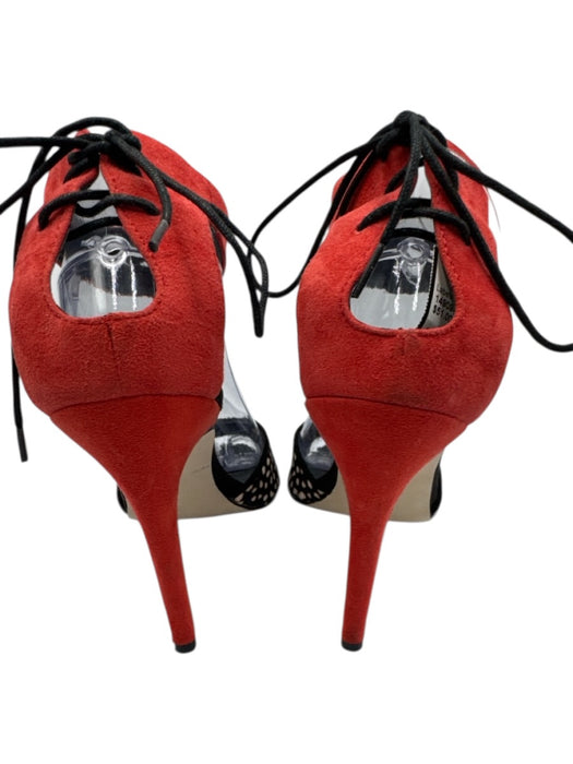 Artelier Nicole Miller Shoe Size 9M Red, Black, White Suede leather Sandals Red, Black, White / 9M