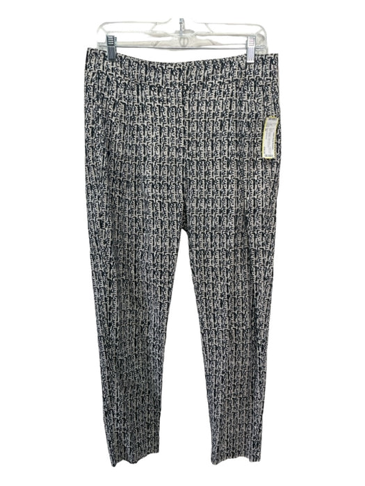 Piazza Sempione Size 42 Black & Beige Cotton Blend Printed Mid Rise Crop Pants Black & Beige / 42