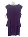 St John Size 8 Plum Purple Viscose & Polyester V Neck Sleeveless Back Zip Dress Plum Purple / 8