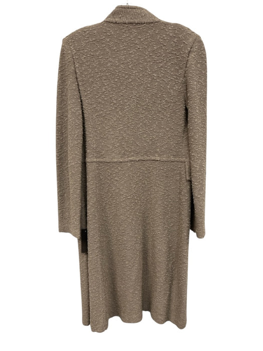 St. John Size 4 Taupe Gray Wool Blend Long Sleeve Boucle Open Front Jacket Taupe Gray / 4
