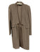 St. John Size 4 Taupe Gray Wool Blend Long Sleeve Boucle Open Front Jacket Taupe Gray / 4