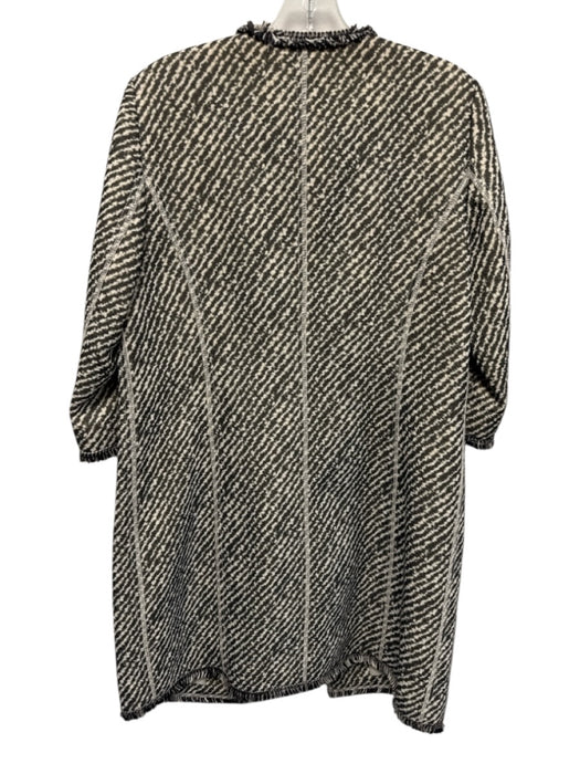 Worth Size Small Black & White Cotton Blend Long Sleeve Abstract Stripe Coat Black & White / Small