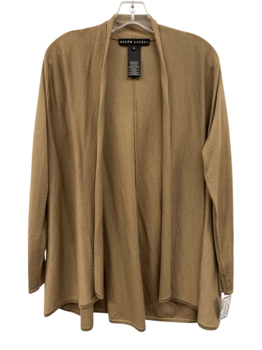 Ralph Lauren Size Medium Tan Brown Cashmere Blend Long Sleeve Knit Cardigan Tan Brown / Medium