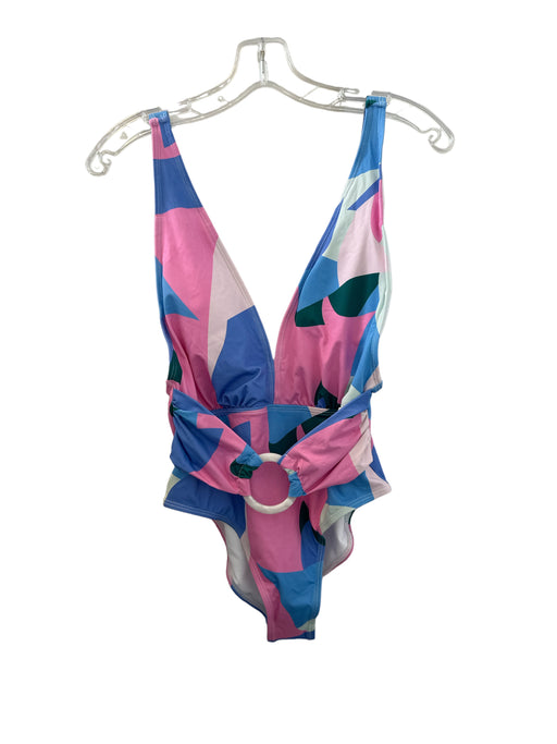 Size S Blue & Pink Nylon One Piece Swimsuit Blue & Pink / S