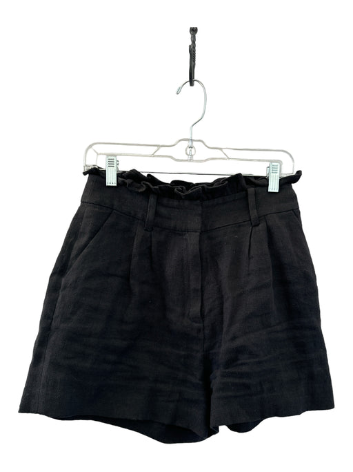 Frame Size 4 Black Linen High Waist Shorts Black / 4