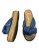 Sam Edelman Shoe Size 6.5 Blue & Tan Leather Espadrille Platform Knot Sandals Blue & Tan / 6.5