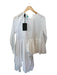 Amma Size 1/S White Cotton Long Sleeve Ruffles Asymetrical Button Down Top White / 1/S