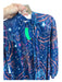 Aura Size S Blue & Orange Polyester Long Sleeve Astrology Neck Tie Maxi Dress Blue & Orange / S