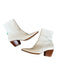 Matisse Shoe Size 7M White Leather Snake Embossed Block Heel Side Zip Booties White / 7M