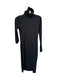 Zara Size M Black Polyester Turtleneck Long Sleeve Ribbed Maxi Dress Black / M