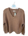 Be Cool Size S/M Tan Acrylic Blend Long Sleeve Knit V Neck Sweater Tan / S/M