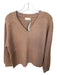 Be Cool Size S/M Tan Acrylic Blend Long Sleeve Knit V Neck Sweater Tan / S/M