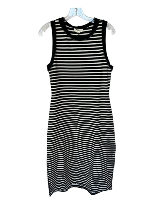 Entro Size S Black & White Polyester Blend Sleeveless Striped Maxi Dress Black & White / S