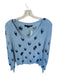 Skull Cashmere Size S Blue Cashmere Skulls Knit V Neck Long Sleeve Sweater Blue / S