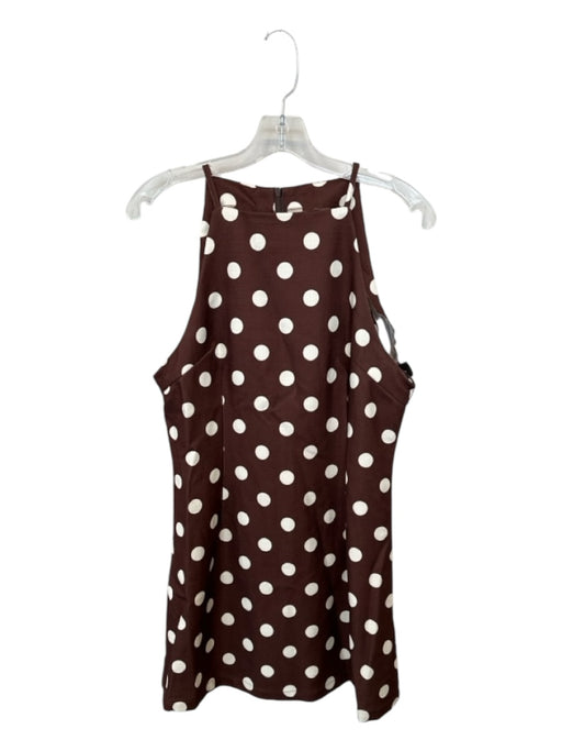 Cider Size L Brown & White Polyester Sleeveless Polka Dot Dress Brown & White / L