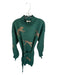 Entro Size L Green & Tan Viscose Blend Long Balloon Sleeve Cheetah Belted Dress Green & Tan / L