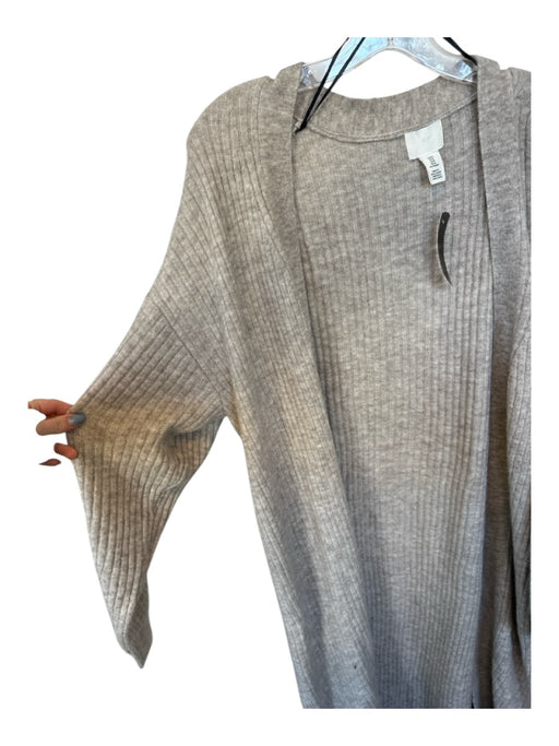 H&M Size M Oatmeal Wool Blend Ribbed Long Sleeve Duster Sweater Oatmeal / M