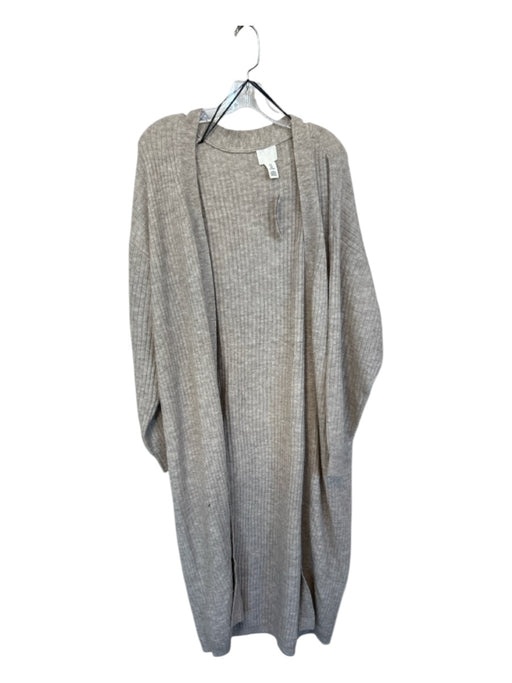 H&M Size M Oatmeal Wool Blend Ribbed Long Sleeve Duster Sweater Oatmeal / M