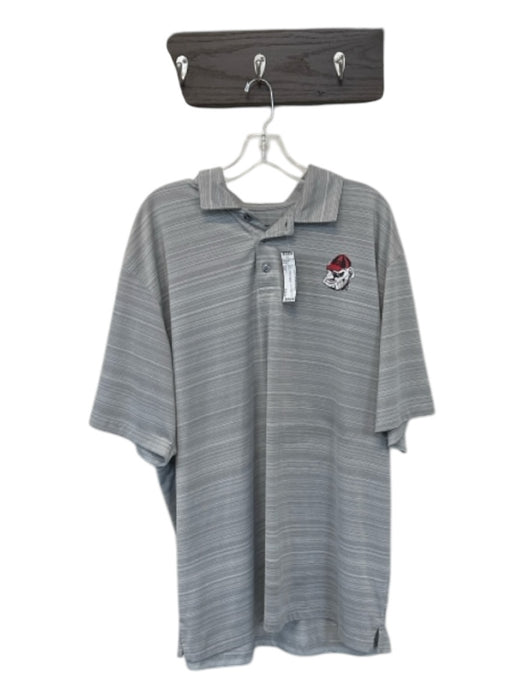 Champion Size XXL Gray & White Polyester UGA Men's Polo XXL